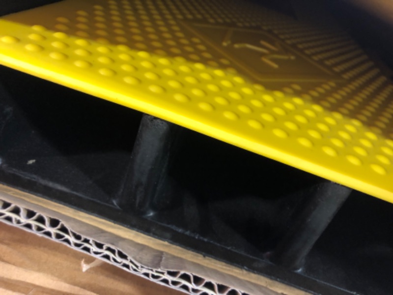 Photo 1 of F COME Rubber Cable Ramp 3 Channel Drive Over Hose Cable Protector Outdoor 22000Lbs Load Capacity Wires Power Lines Extension Cord Cover Traffic Speed Bump 1 Pack 22000Lbs-3Channel 1Pack