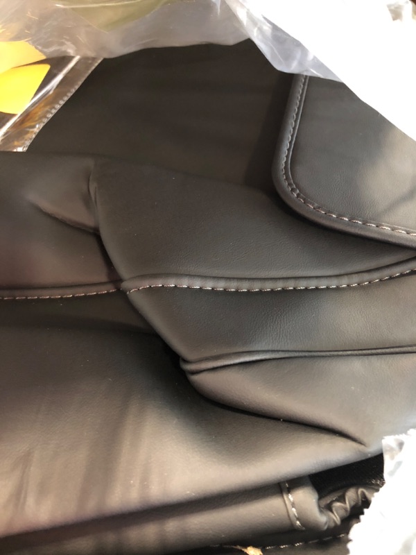 Photo 4 of Maysoo Tesla Model Y Seat Covers Nappa Leather Car Seat Covers, for Tesla Model Y 2023 2022-2020 5 Seat Black Car Seat Cover Car Interior Cover All Weather Protection(Black-Nappa,Model Y(Full Set)) black-nappa model Y(full set)