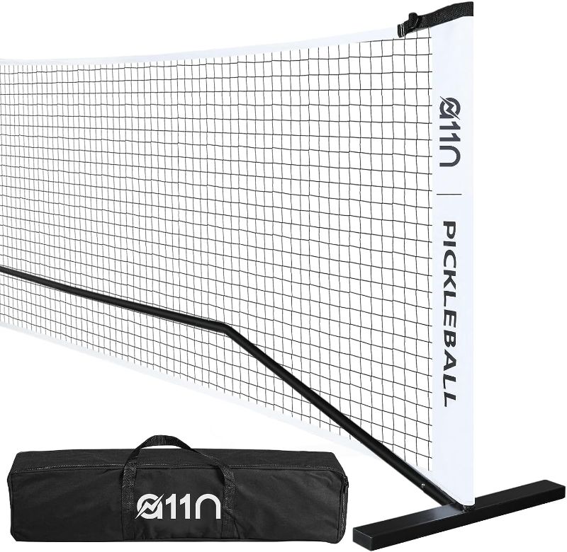 Photo 1 of A11N Portable Pickleball Net System, Designed for All Weather Conditions with Steady Metal Frame and Strong PE Net, Regulation Size Net with Carrying Bag