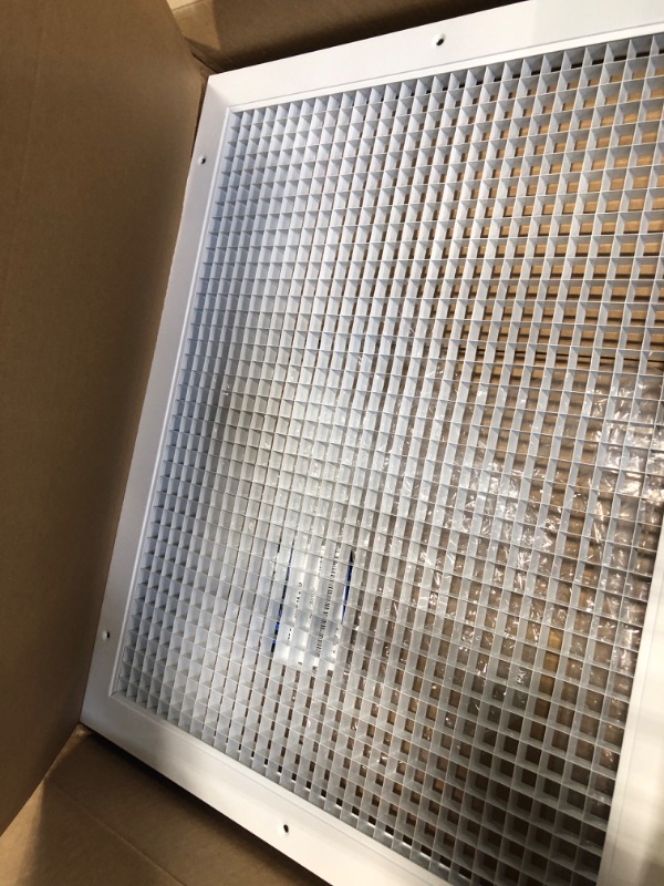Photo 2 of 16" x 20" or 20" x 16" Cube Core Eggcrate Return Air Grille - Aluminum Rust Proof - HVAC Vent Duct Cover - White [Outer Dimensions: 17.75 X 21.75] 16 x 20 Return Grille