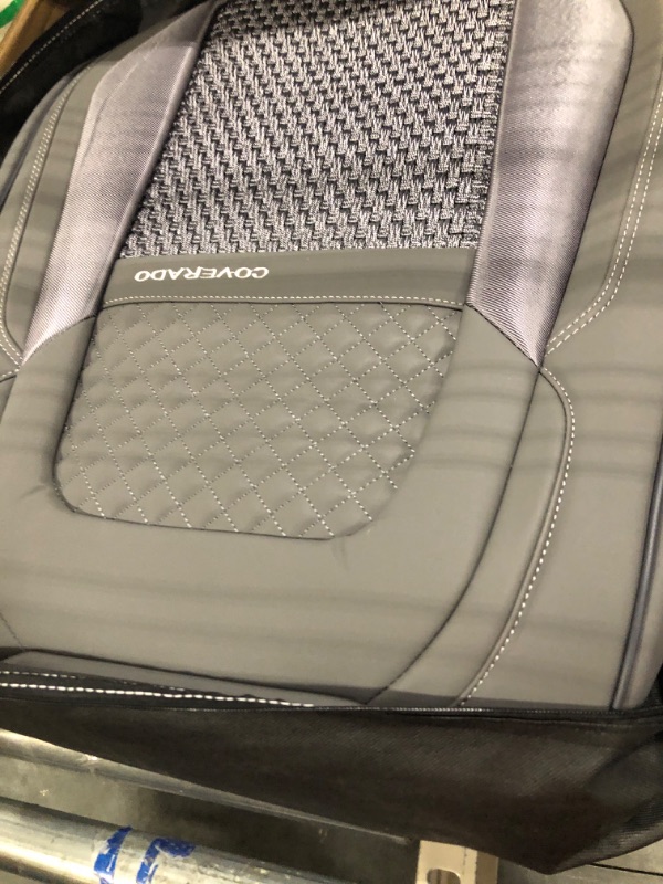 Photo 1 of Coverado Car Seat Covers, Super Breathable Faux Leather Auto Seat Cushions, Waterproof Auto Interiors Full Set, Universal Fit Most Vehicles, Sedans and SUVs, Gray GRY