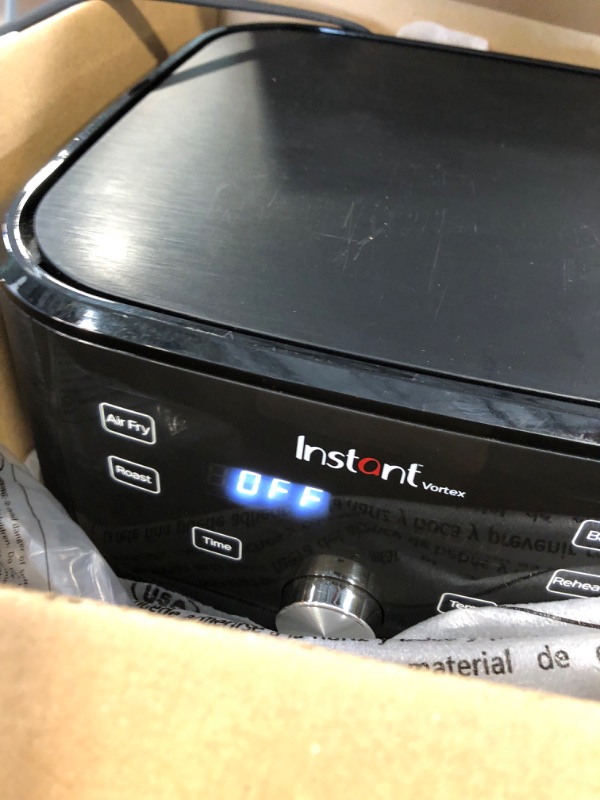 Photo 4 of ***HANDLE IS CRACKED - DIFFICULT TO OPEN*** Instant Vortex 6 Quart Air Fryer Oven, 4-in-1 Functions, From the Makers of Instant Pot, Customizable Smart Cooking Programs, Nonstick and Dishwasher-Safe Basket, App With Over 100 Recipes 6QT Vortex