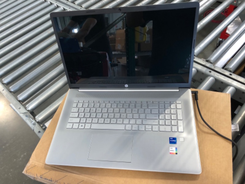 Photo 1 of --- SCREEN DOES NOT TURN ON --- HP 17 Laptop, 17.3" HD+ Touchscreen, Intel Core i7-1255U Processor, 16GB RAM, 1TB SSD, Webcam, HDMI, Backlit Keyboard, Wi-Fi, Windows 11 Home, Silver
