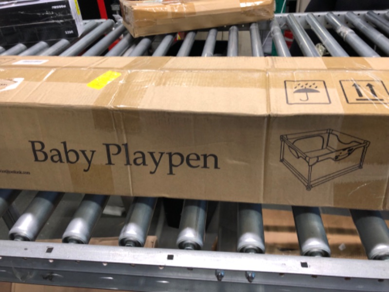 Photo 1 of Baby Playpen with Mat - WGKLLY Play Pens for Babies and Toddlers, Safety Sturdy Baby Fence with Zipper Gate, Breathable Mesh, Easy to Assemble Play Yard, Indoor & Outdoor 47x47 Playpen for Apartment Grey Playpen with Mat