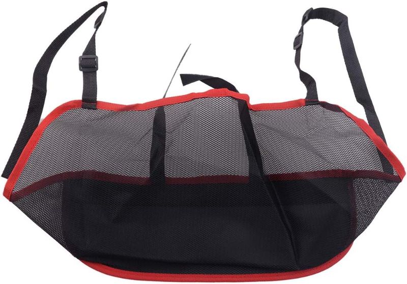 Photo 1 of  Car Stretchable Net Pocket Handbag Holder Organizer Between Seat Storage Mesh Bag Red Edging Classical Style
