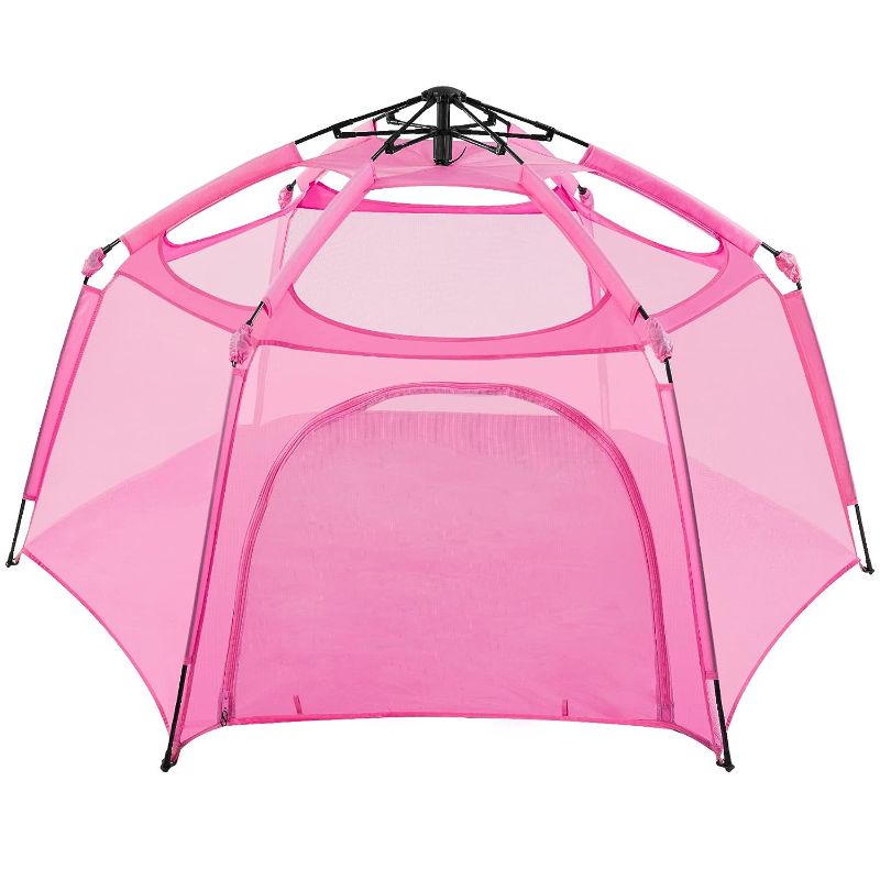 Photo 1 of Alvantor Playpen Play Yard Space Canopy Fence Pin 6 Panel Pop Up Foldable and Portable Lightweight Safe Indoor Outdoor Infants Babies Toddlers Kids Pets...
