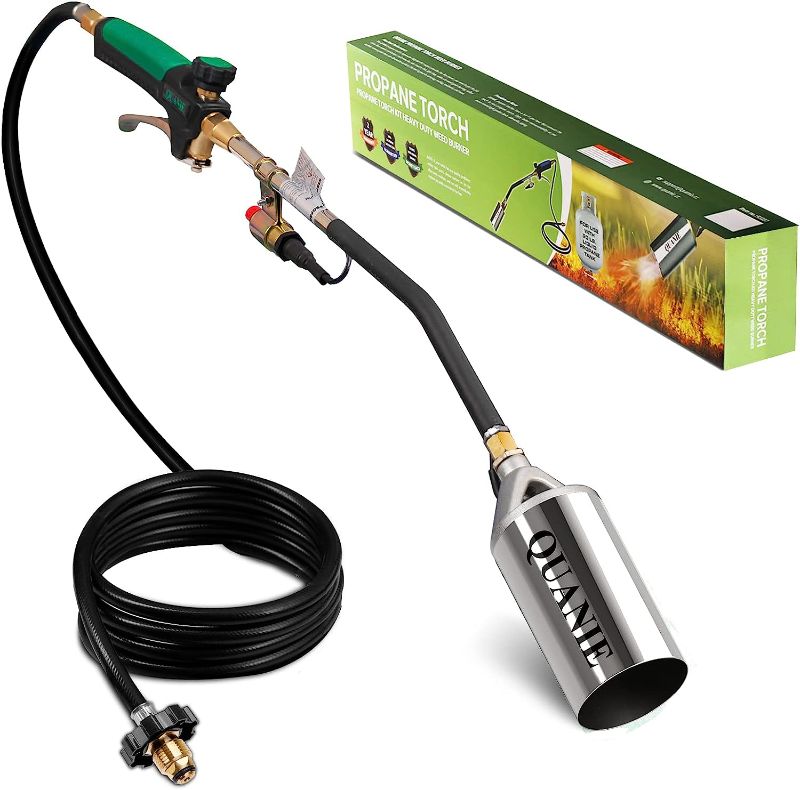 Photo 1 of Propane Torch Burner Weed Torch High Output 800,000 BTU with 9.8FT Hose,Heavy Duty Blow Torch with Flame Control and Turbo Trigger Push Button Igniter...
