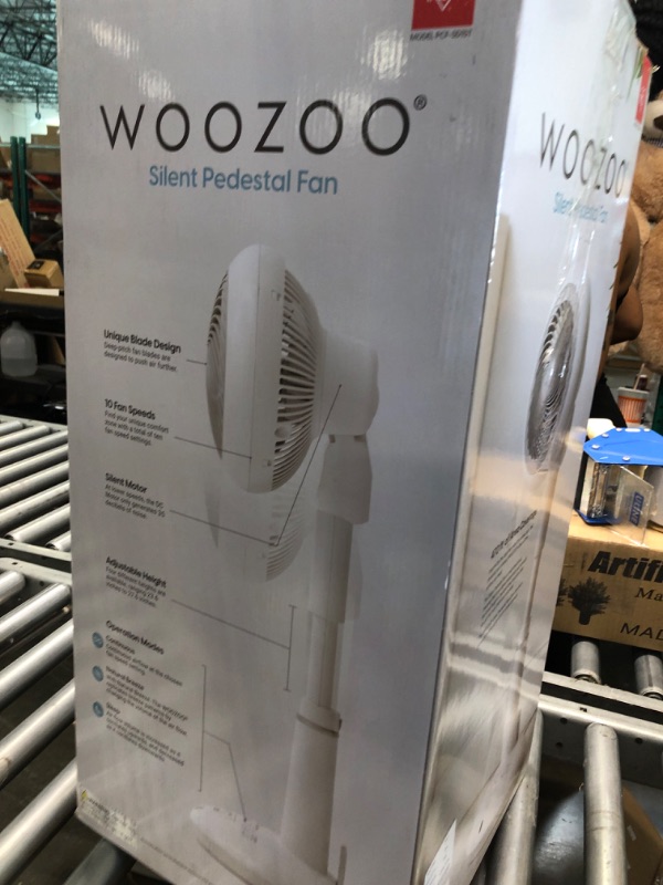 Photo 2 of IRIS USA WOOZOO Pedestal Standing Oscillating 7-in-1 Vortex Fan with Remote and Timer Function, Height Adjustable Multi-Oscillation 10 Speed Settings and 102 Ft Max Air Distance Air Circulator, White 10-Speed