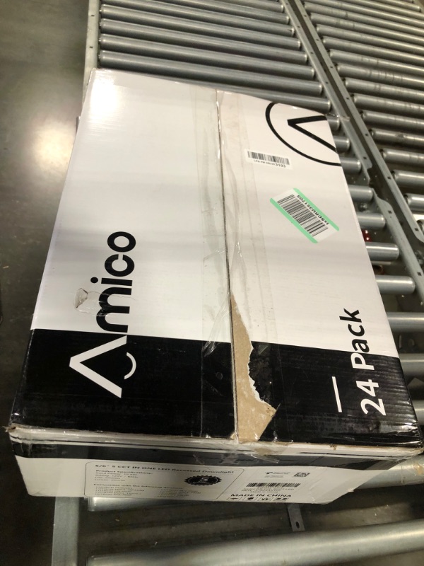 Photo 2 of Amico 5/6 inch 5CCT LED Recessed Lighting 24 Pack, Dimmable, IC & Damp Rated, 12.5W=100W, 950LM Can Lights with Baffle Trim, 2700K/3000K/4000K/5000K/6000K Selectable, Retrofit Installation - ETL & FCC