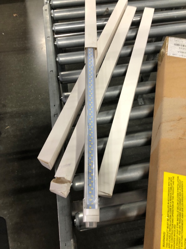 Photo 4 of JESLED T8 T12 4FT LED Type B Light Bulbs, 24W 3000LM 5000K Daylight White, 4 Foot Flourescent Tube Replacement, ETL Listed, Remove Ballast, Double Row, Dual-end Powered, Clear, Warehouse Lights 4Pack
