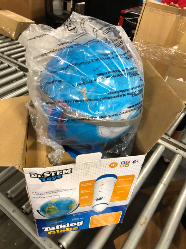 Photo 1 of Dr. STEM Toys Talking World Globe with Interactive Stylus Pen and Stand, Colorful Map for Early Learning and Teaching - Includes Trivia, Q&A, and Music - 9 Inches in Height, Ages 6+