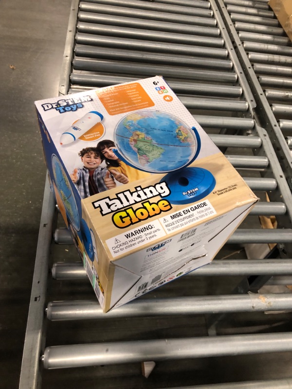 Photo 1 of Dr. STEM Toys Talking World Globe with Interactive Stylus Pen and Stand, Colorful Map for Early Learning and Teaching - Includes Trivia, Q&A, and Music - 9 Inches in Height, Ages 6+