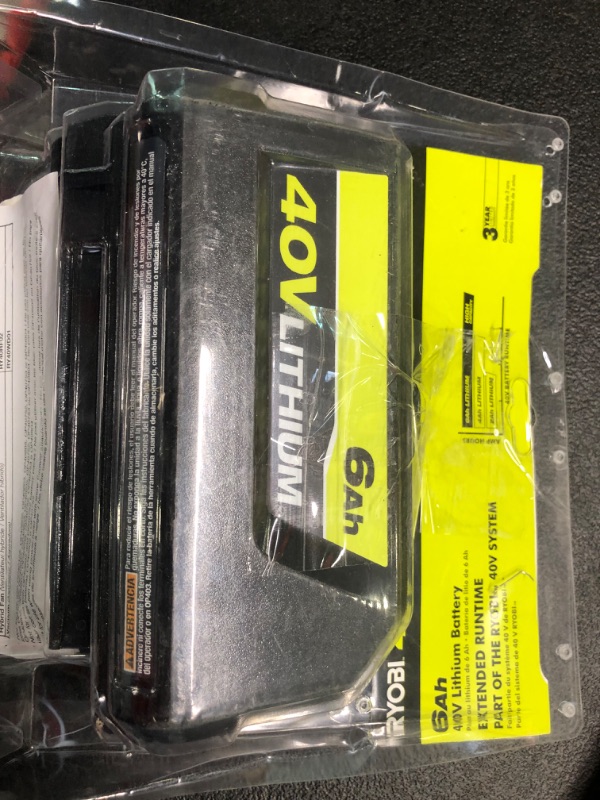 Photo 2 of Ryobi 40-Volt Lithium-Ion 6.0 Ah High Capacity Battery