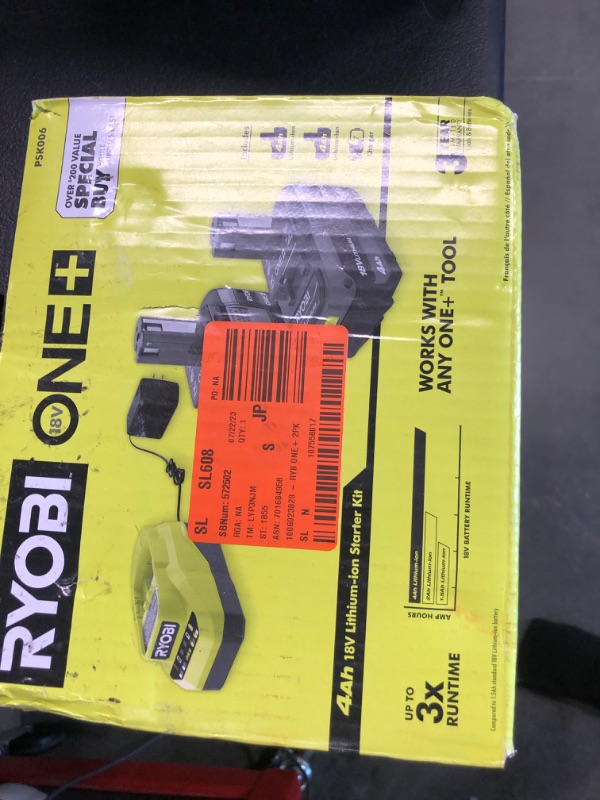 Photo 2 of generic1 Ryobi ONE+ 18V Lithium-Ion 4.0 Ah Battery (2-Pack) and Charger Kit, 1 (PSK006) 3