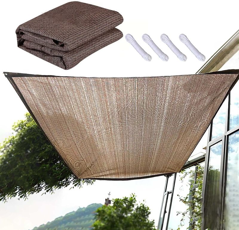Photo 1 of 90% Coffee Color Shade Cloth with Grommets 2×3.3 3.3×6.5 3.3×10 6.5×6.5 6.5×10 10×6 10×10 10×13 13×13 13×20 16.5×20ft Sunblock Shade Cloth Uv Resistant...
