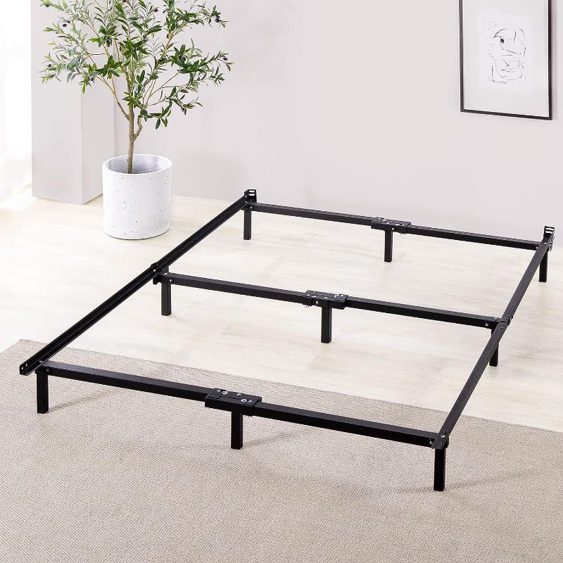 Photo 1 of ZINUS Compack Metal Bed Frame / 7 Inch Support for Box Spring and Mattress Set, Black, Queen
