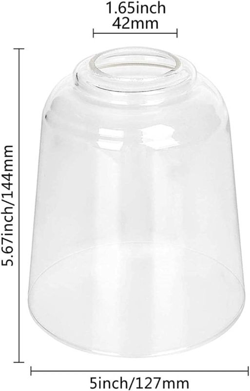 Photo 1 of 4-Pack Clear Glass Shade for Light Replacement, 5.67 inch High, 5 inch Diameter, 1.65 inch Fitter, Glass Lampshade Covers for Chandelier Bath Vanity Wall...
