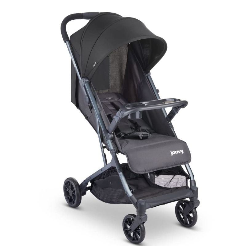 Photo 1 of Joovy Kooper Lightweight Baby Stroller Featuring Removable, Swing-Open Tray, Big Wheels, Reclining Seat with Footrest, Extra-Large Retractable Canopy, and Compact Fold (Forged Iron)
