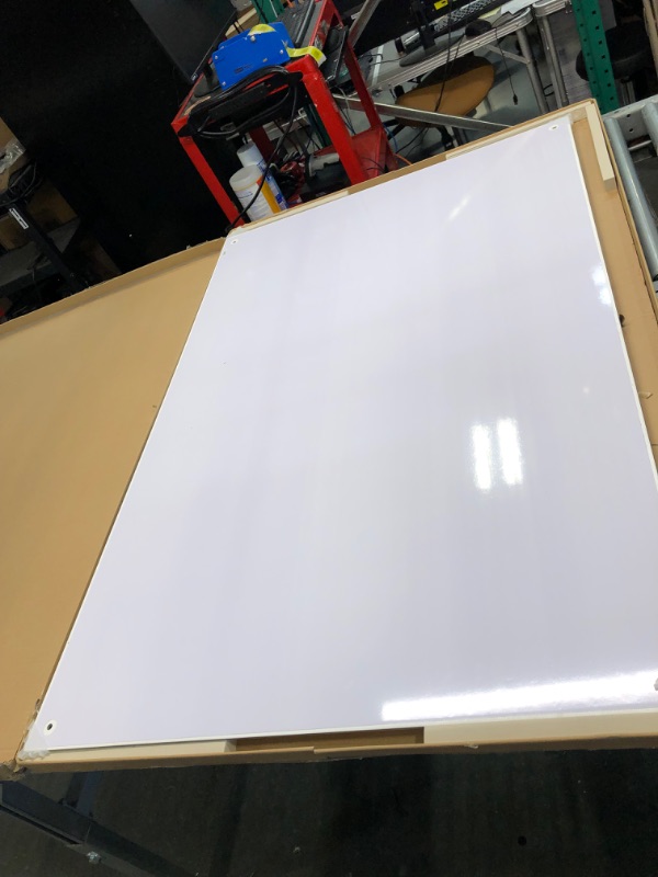 Photo 3 of Magnetic Glass Whiteboard Dry Erase Board, 48 X 32 Magnetic Glass Board Large Whiteboards Glasses for Interactive Office Wall Frameless White Glassboard with Marker Tray