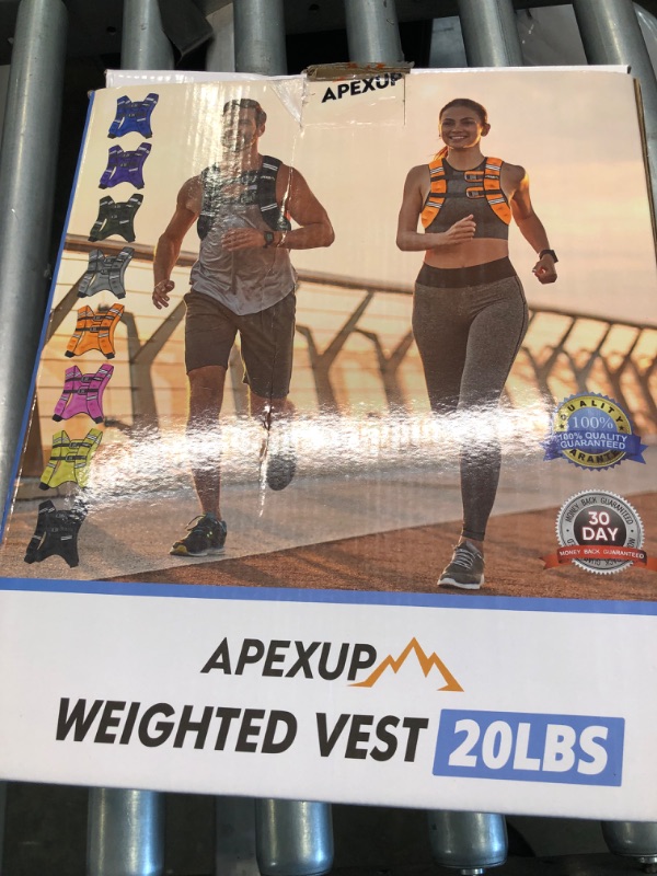 Photo 3 of APEXUP Weighted Vest Men 5lbs/10lbs/15lbs/20lbs/25lbs/30lbs Weights with Reflective Stripe, Weighted vest for Women Workout Equipment for Strength Training Running 20lbs Black