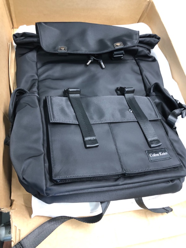 Photo 1 of Colins Keirs 17 Inch Laptop Backpack. Drawstring Anti-theft Waterproof Tech Backpack with Laptop Compartment, Black 30L