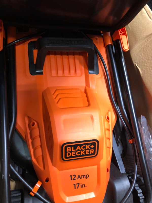 Photo 4 of BLACK+DECKER Electric Lawn Mower, 12-Amp, 17-Inch (BEMW482BH) Bike Handle