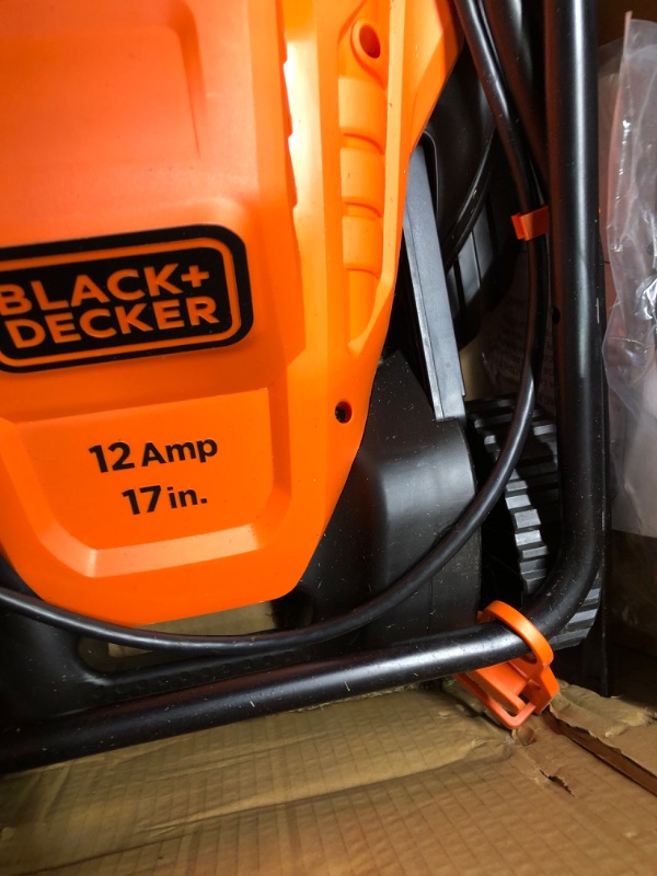 Photo 3 of BLACK+DECKER Electric Lawn Mower, 12-Amp, 17-Inch (BEMW482BH) Bike Handle