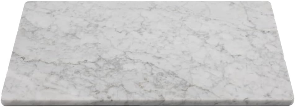 Photo 1 of Adolif Natural White Marble Pastry and Cutting Board, 12x20x0.6 Inch with Non Slip Feets, Heavy for Dough Chocolate, Bianco Carrara Christmas | Thanksgiving...
