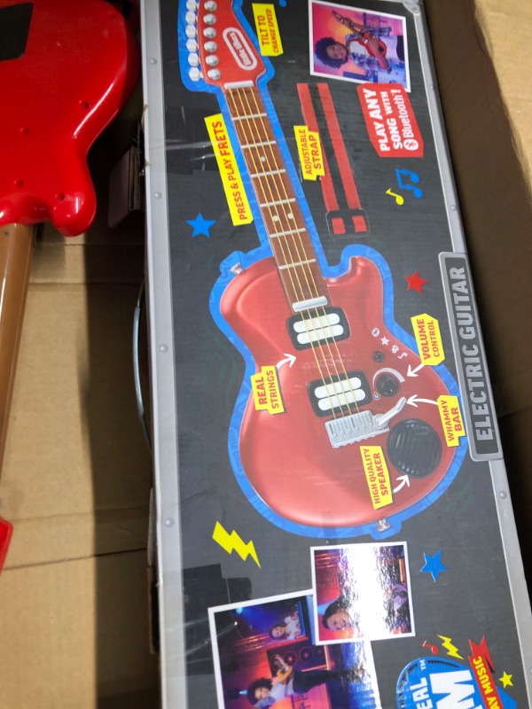 Photo 1 of Little Tikes My Real Jam Electric Guitar, Realistic Toy Guitar with Strap, Musical Instrument with 4 Play Modes, Play Any Song with Bluetooth, Gift for Kids, Toy for Boys and Girls Ages 3 4 5+