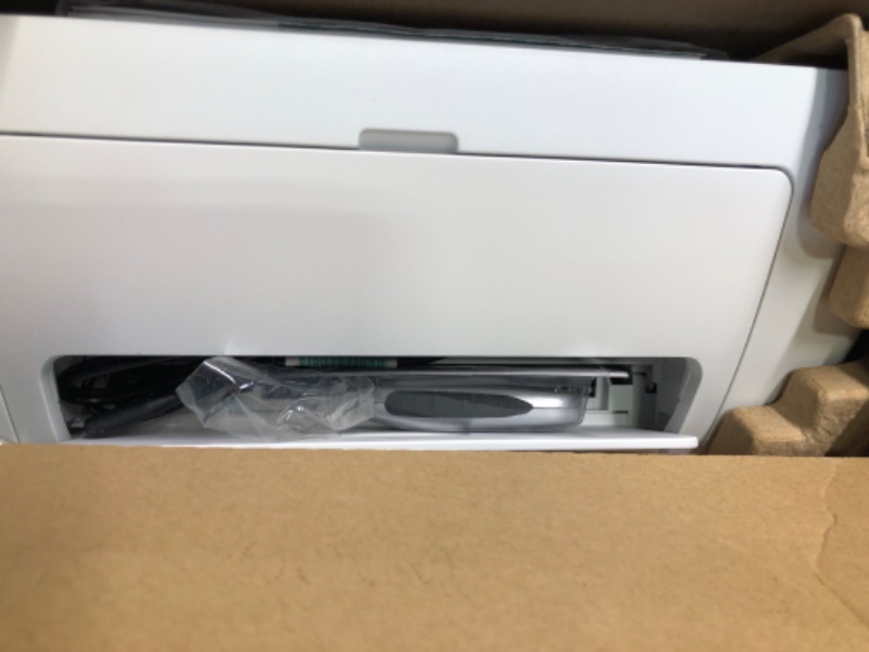 Photo 3 of HP DeskJet 2755e Wireless Color All-in-One Printer with bonus 6 months Instant Ink (26K67A), white