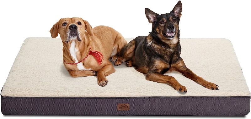 Photo 1 of Bedsure Dog Bed for Large Dogs - Big Orthopedic Dog Bed with Removable Washable Cover, Egg Crate Foam Pet Bed Mat, Suitable for Dogs Up to 65 lbs
