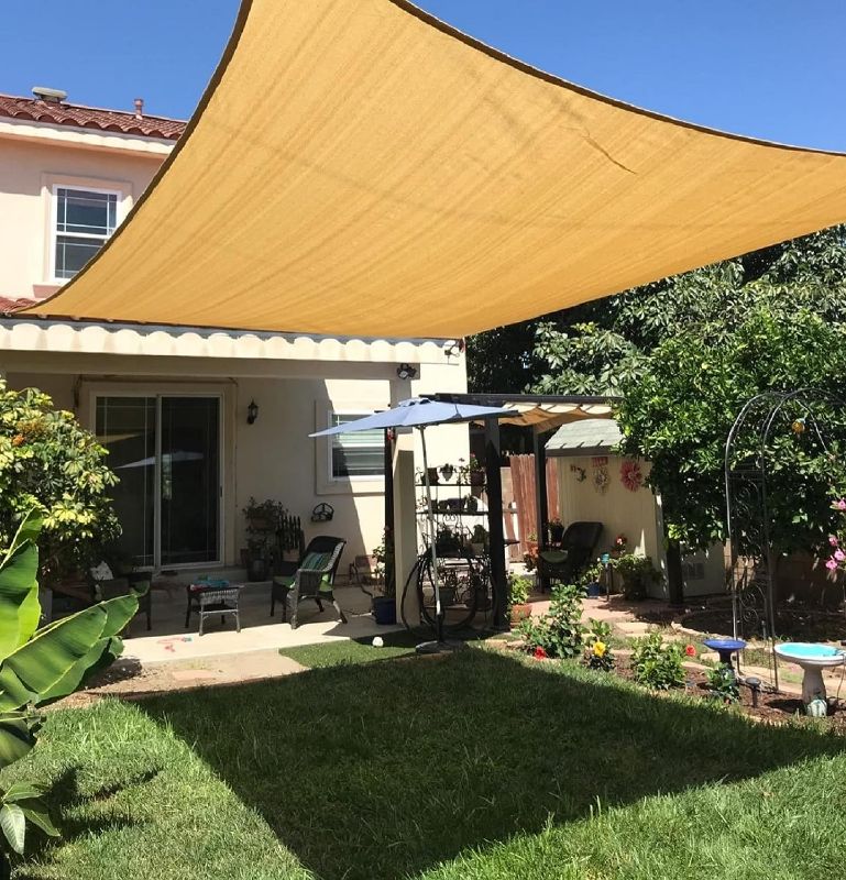 Photo 1 of Abrotain Shade Sail Sun Shade Cloth 6'6"x9'9" Rectangle Outdoor Canopy Outside Sunshade Awning Cover Privacy Screen Net UV Block for Patio...
