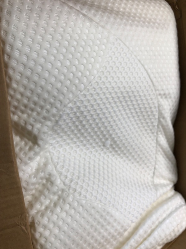 Photo 1 of Osteo Cervical Pillow for Neck Pain Relief, Hollow Design Odorless Memory Foam Pillows with Cooling Case, Adjustable Orthopedic Bed Pillow for Sleeping, Contour Support for Side Back Stomach Sleepers Standard(21.6*14.3*4.4/3.5 inches) White