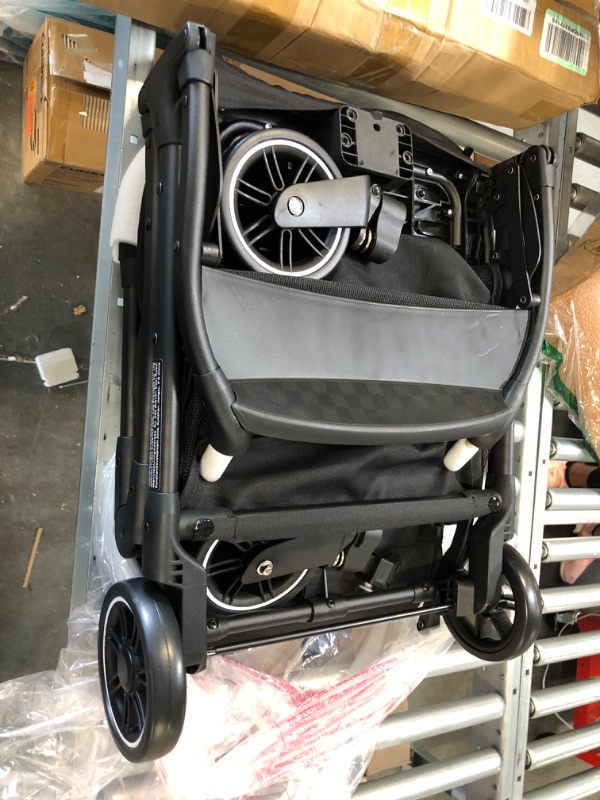 Photo 1 of Lightweight Travel Stroller - Compact Travel Stroller for Airplane, One-Hand Folding Baby Stroller, Toddler Stroller w/Adjustable Backrest/Footrest/T-Shaped Bumper(Black)