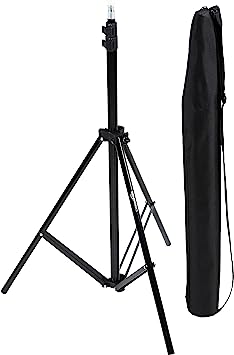 Photo 1 of Amazon Basics Aluminum Light Photography Tripod Stand with Case - 2.8 - 7 Feet, Black
