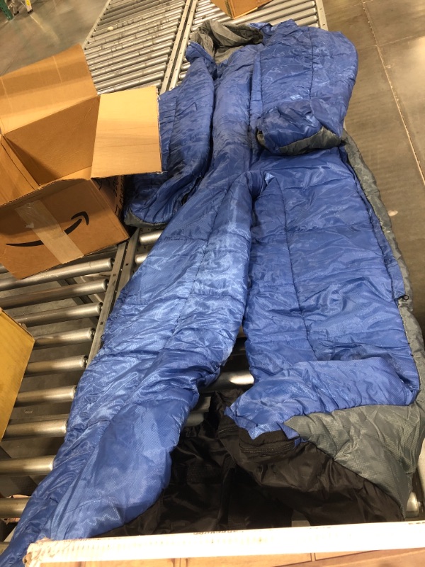 Photo 1 of 72" Large Wearable Human Sleeping Bag Zipped Foot Opening Design Free Size Ultralight Hoodie Quilted Warm Thermal Coat for Adults Winter or Outdoor 4 Season Camping
