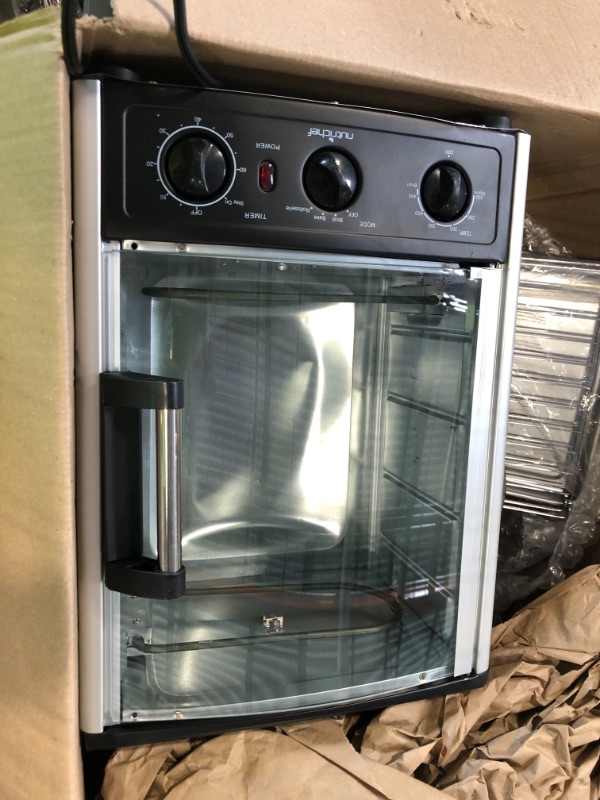 Photo 3 of *****some pieces are missing**** Versatile Vertical Countertop Oven with Rotisserie, Bake, Broil, & Kebab Rack Functions, Adjustable Settings, 2 Shelves, 1500W - Thanksgiving Turkey - Includes Grill, Kebab skewer racks & bake pan
