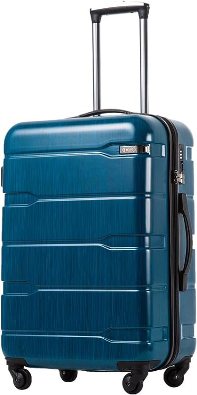 Photo 1 of Coolife Luggage Expandable(only 28") Suitcase PC+ABS Spinner Built-In TSA lock 20in 24in 28in (Caribbean Blue., L(28in).)