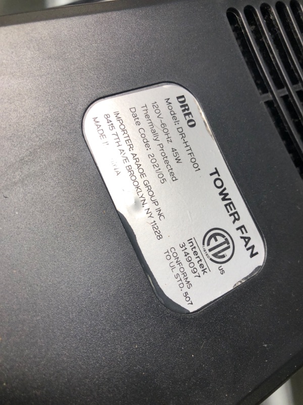 Photo 4 of Dreo Cruiser Pro T1 Tower Fan, 42 Inch Quiet Oscillating Bladeless Fan with Remote, 6 Speeds, 3 Modes, LED Display, 12H Timer, Black Floor Standing Fan Powerful for Indoor Home Bedroom Office Room Standard