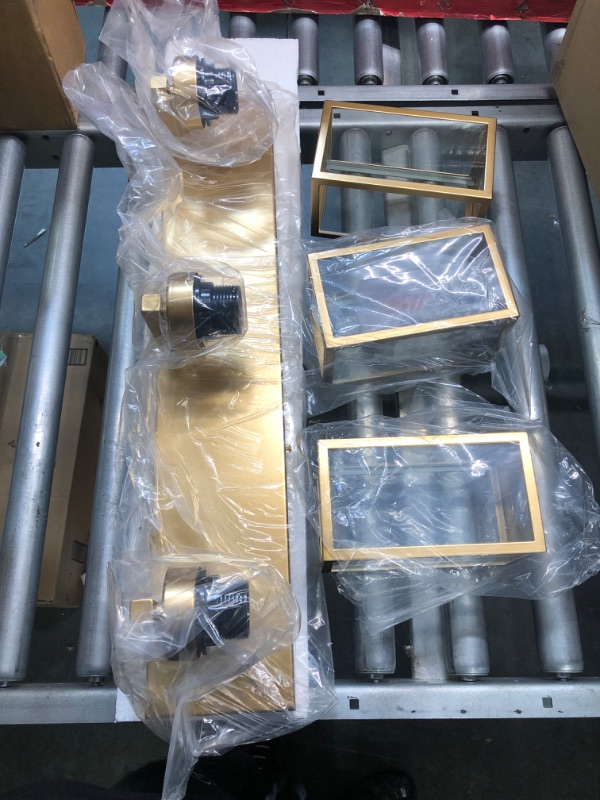 Photo 1 of Aipsun Gold Bathroom Vanity Lighting Fixtures Farmhouse Vanity Lights Industrial 3 Light Bathroom Light Fixtures (Exclude Bulb) Gold 3-Light