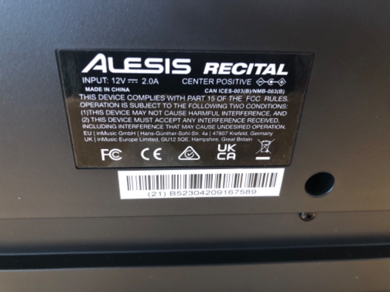 Photo 4 of Alesis Recital – 88 Key Digital Piano Keyboard with Semi Weighted Keys, 2x20W Speakers, 5 Voices, Split, Layer and Lesson Mode, FX and Piano Lessons Recital Piano Only