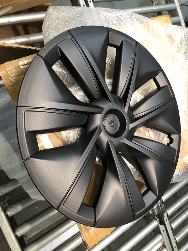 Photo 1 of AQD 19 Inch Tesla Model Y Hub Caps, 4 Pack Wheel Cover Replacement ABS Material Model Y Wheel Cap Tesla Accessories Black