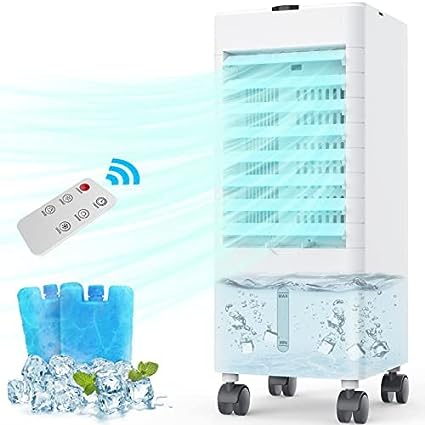 Photo 1 of 3-In-1 Evaporative Air Cooler, Cooling Fan with 3 Modes & 3 Speeds, Windowless Air Conditioner with 12-H Timer Remote Control, Swamp Cooler w/60° Oscillation, Portable Air Conditioner for Room/Office
