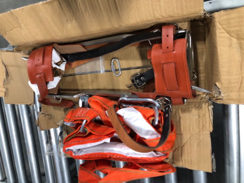 Photo 3 of YKPPKY Tree Climbing Spikes - Tree Climbing Gear Stainless-Steel Climbing Spikes Tree Spikes for Climbing Tree Climbing Gaffs Suitable for High Altitude Logging Fruit Picking Hunting