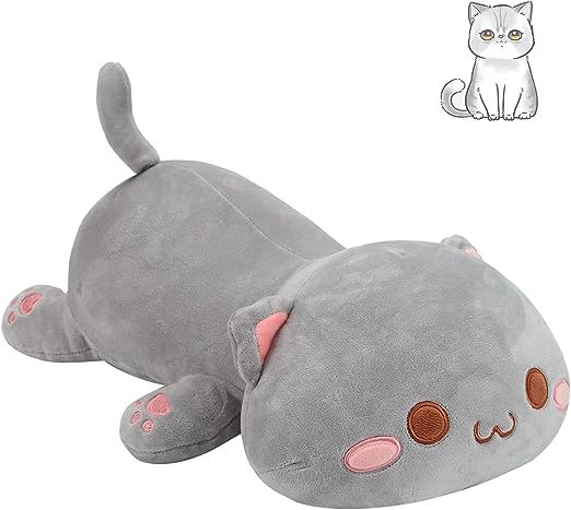 Photo 1 of AFAN Super Soft 25.9”Cute Cat Kitten Doll Plush Toy Kawaii Anime Plush Cute Stuffed Animal Cat Toys for Kids Girls Boys Squishmallow Cat ?Grey ?