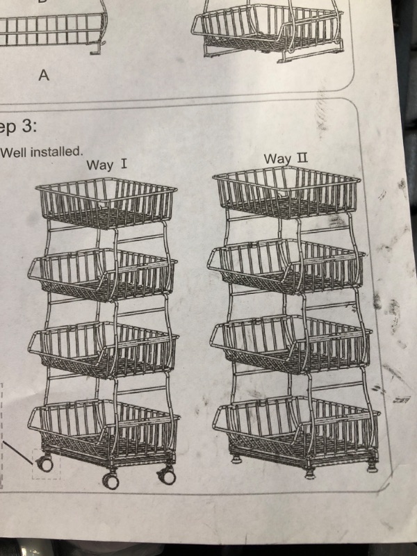 Photo 5 of 37'' H x 12'' W Utility Cart with Wheels
