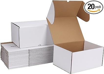 Photo 1 of ZBEIVAN 10x7x5 White Shipping Boxes Set of 20, Corrugated Cardboard Mailer Boxes for Packaging Small Business Mailing Gifts