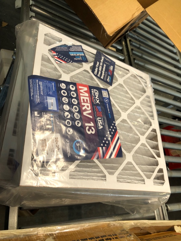 Photo 1 of BNX TruFilter 20x20x4 (19 1/2’’ x 19 1/2’’ x 3 5/8‘’) MERV 13 Air Filter (SlimFit) (2-Pack) - MADE IN USA - Electrostatic Pleated Air Conditioner HVAC AC Furnace Filters for Health, Allergies, Pollen, Mold, Bacteria, Smoke, Allergen, MPR 1900 FPR 10 20x20