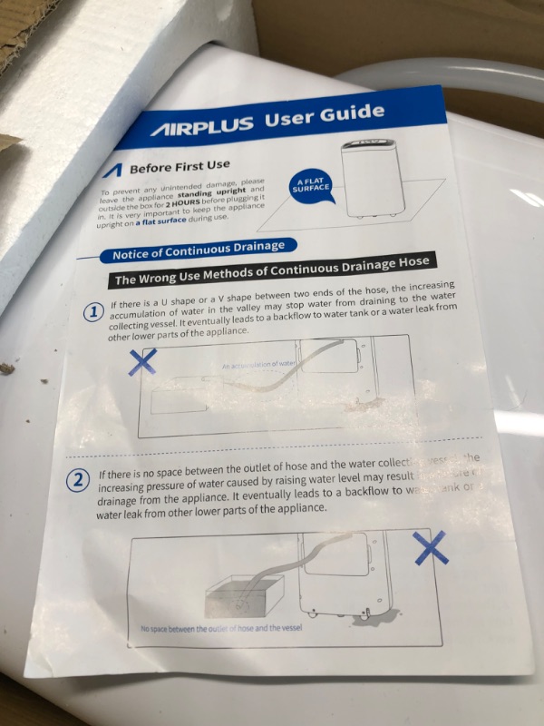 Photo 2 of AIRPLUS 2,000 Sq. Ft 30 Pints Dehumidifier for Home and Basements with Drain Hose(AP1907) 30 Pints A-Rounded