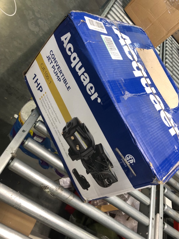 Photo 1 of Acquaer 1HP Shallow/Deep Well Jet Pump, Cast Iron Convertible Pump with Ejector Kit, Well Depth Up to 25ft or 90ft, 115V/230V Dual Voltage, Automatic Pressure Switch